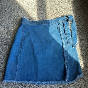 LOFT Denim Wrap Skirt, Size 2